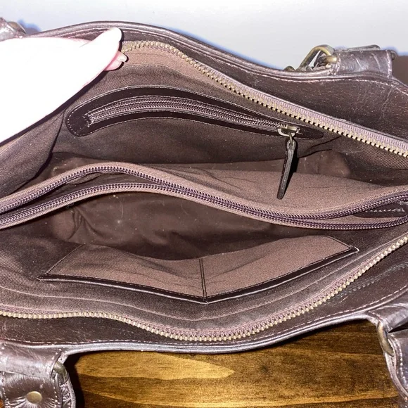 Bradford Exchange Genuine Leather Brown Shoulder Purse NEW - Picture 4 of 5